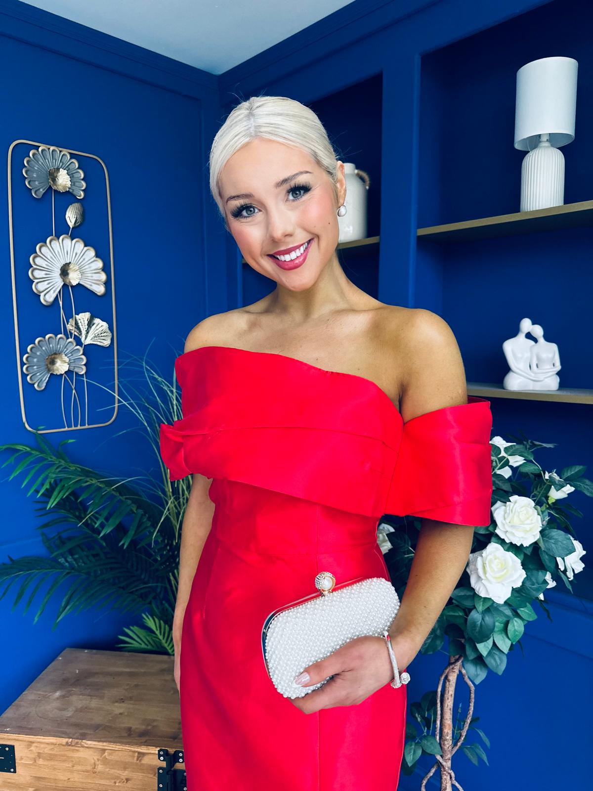 Dana One Shoulder Occasion Dress Red
