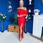 Dana One Shoulder Occasion Dress Red