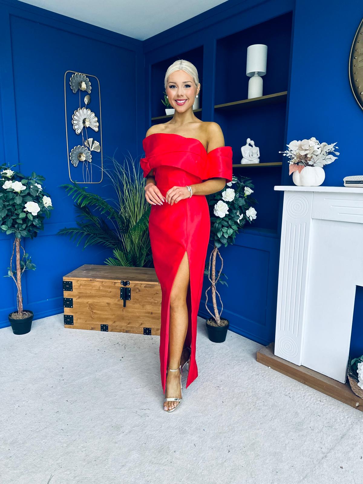 Dana One Shoulder Occasion Dress Red