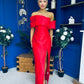 Dana One Shoulder Occasion Dress Red