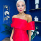 Dana One Shoulder Occasion Dress Red