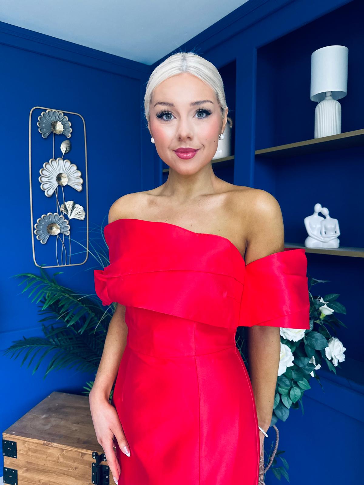 Dana One Shoulder Occasion Dress Red