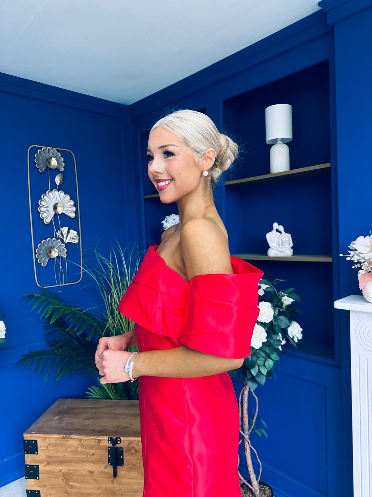 Dana One Shoulder Occasion Dress Red