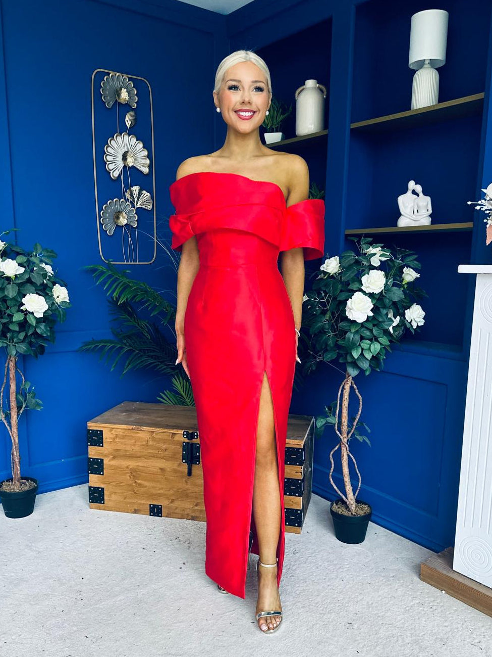Dana One Shoulder Occasion Dress Red