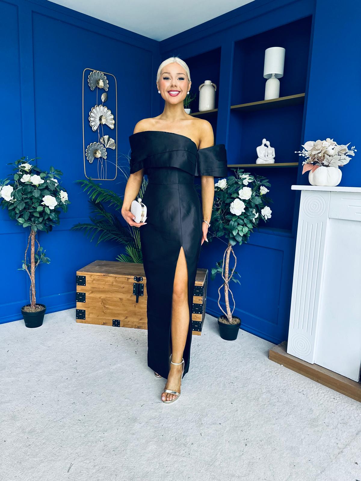 Dana One Shoulder Occasion Dress Black