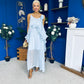 Frida Drap Detail Occasion Dress Blue