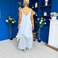 Frida Drap Detail Occasion Dress Blue