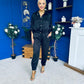 Barbara Detailed Top & Trouser Set Black