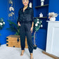 Barbara Detailed Top & Trouser Set Black