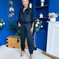 Barbara Detailed Top & Trouser Set Black