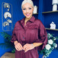 Barbara Detailed Top & Trouser Set Burgundy