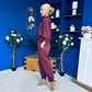 Barbara Detailed Top & Trouser Set Burgundy