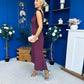Jovi Tie Shoulder Square Neck Midi Dress Polka Berry