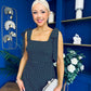 Jovi Tie Shoulder Square Neck Midi Dress Polka Black