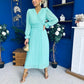 Casey Pleated Occasion Midi Dress Pastel Green