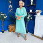 Casey Pleated Occasion Midi Dress Pastel Green