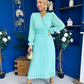 Casey Pleated Occasion Midi Dress Pastel Green