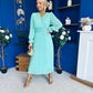 Casey Pleated Occasion Midi Dress Pastel Green