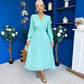 Casey Pleated Occasion Midi Dress Pastel Green