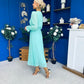 Casey Pleated Occasion Midi Dress Pastel Green