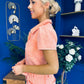 Marissa Short Sleeve Denim Jumpsuit Peach