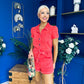 Riley Short Sleeve Denim Playsuit Coral