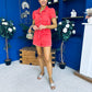 Riley Short Sleeve Denim Playsuit Coral