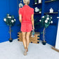 Riley Short Sleeve Denim Playsuit Coral