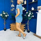 Riley Short Sleeve Denim Playsuit Blue