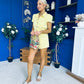 Riley Short Sleeve Denim Playsuit Yellow