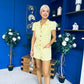 Riley Short Sleeve Denim Playsuit Yellow