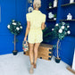 Riley Short Sleeve Denim Playsuit Yellow
