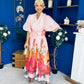 Martina Puff Sleeve Occasion Dress Floral Pink