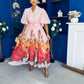 Martina Puff Sleeve Occasion Dress Floral Pink