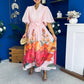 Martina Puff Sleeve Occasion Dress Floral Pink