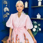 Martina Puff Sleeve Occasion Dress Floral Pink