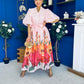 Martina Puff Sleeve Occasion Dress Floral Pink