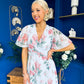 Daisy Twist Detail Midi Dress Floral Blue