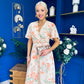 Daisy Twist Detail Midi Dress Floral Orange
