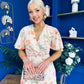 Daisy Twist Detail Midi Dress Floral Orange