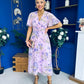 Daisy Twist Detail Midi Dress Floral Lilac