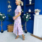 Daisy Twist Detail Midi Dress Floral Lilac