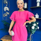 Patzy Lace Trim Mini Dress Hot Pink