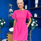 Patzy Lace Trim Mini Dress Hot Pink