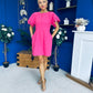 Patzy Lace Trim Mini Dress Hot Pink