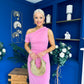 Donna Asymmetric Neckline Midi Dress Pwr Pink