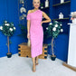 Donna Asymmetric Neckline Midi Dress Pwr Pink