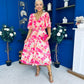 Julia Cape Detailed Midi Dress Floral Primrose