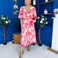 Julia Cape Detailed Midi Dress Floral Primrose