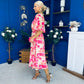 Julia Cape Detailed Midi Dress Floral Primrose